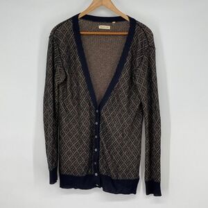Martin + Osa Women's M Diamond Pattern Knit Cardigan Sweater Cashmere Silk Blend